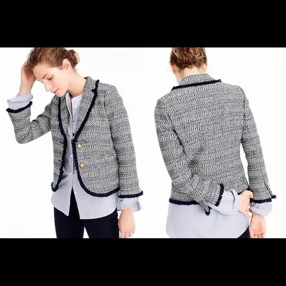 J. Crew Tweed Fringe Blazer - Picture 2 of 8